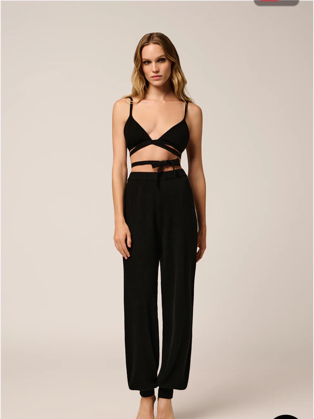 Kiki De Montparnasse Fleur Du Mal Cashmere Wrap Bra Top Black